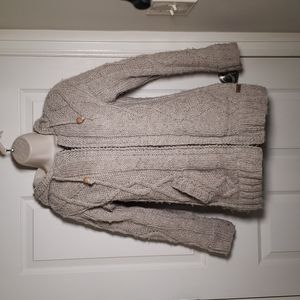 Beige wool Laundromat Zip up Sweater Jacket Small